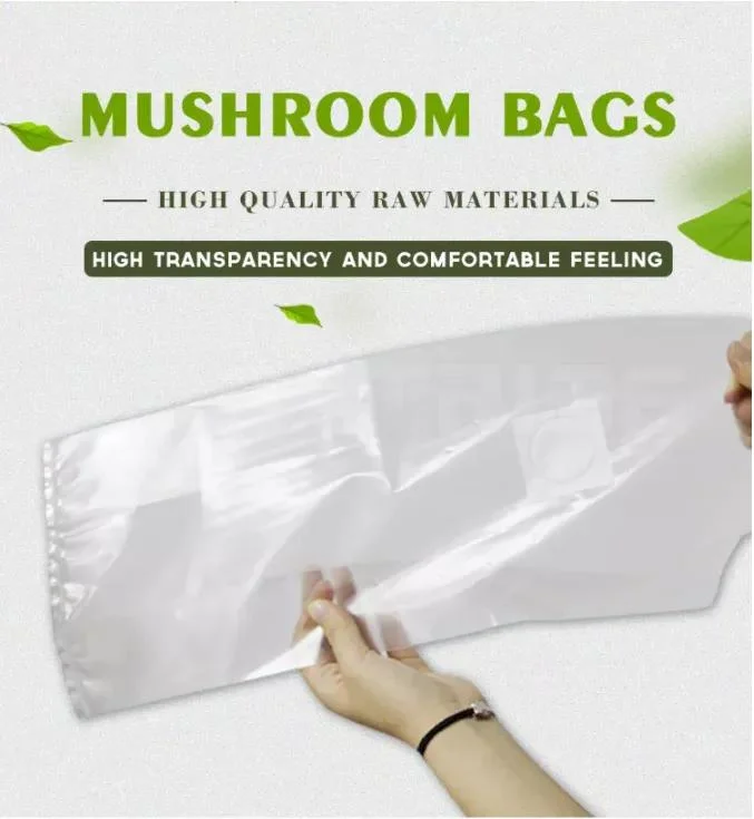 Size Customizable 60um Autoclavable Gusseted 0.2/0.5 Micron Filter Breathable PP Plastic Mushroom Grow Bags Spawn Cultivation Bags